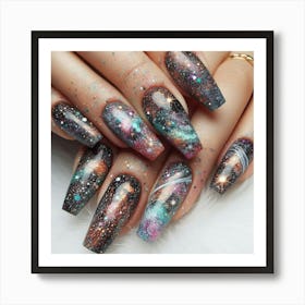 Galaxy Nails Art Print