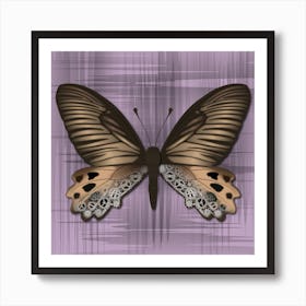 Mechanical Butterfly The Atrophaneura Horishana On A Lilac Background Art Print