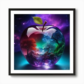Apple In Space Art Print