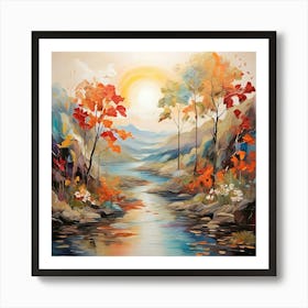 Autumn By The River Art Print