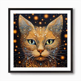 Cat With Stars Art Print