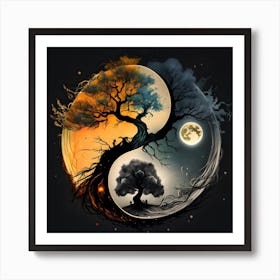 Yin Yang Tree 1 Art Print