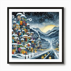 City At Night 1 Art Print