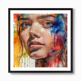 Watercolor Of A Woman 1 Art Print