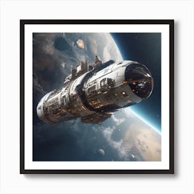 Spaceship In Space 42 Art Print