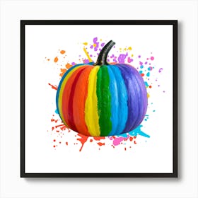 Rainbow Pumpkin Art Print