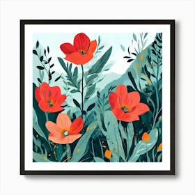 Poppies In The Field 1 Poster