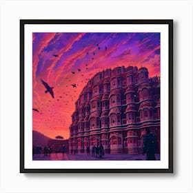 Sunset In Jaipur 1 Art Print