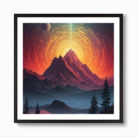 Sunrise In The Mountains Art Print