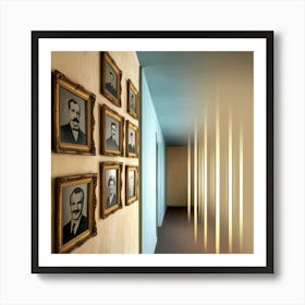 Leonardo Phoenix A Long Dimly Lit Hallway Wall With A Worn Cre 1 Art Print