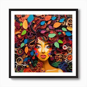 Abstract Portrait Of A Woman 4 Art Print