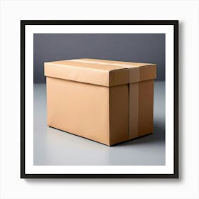 Mock Up Blank Box Parcel Cardboard Customizable Template Unprinted Clean Simple Minimalis (30) Art Print