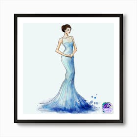 Blue Dress Art Print