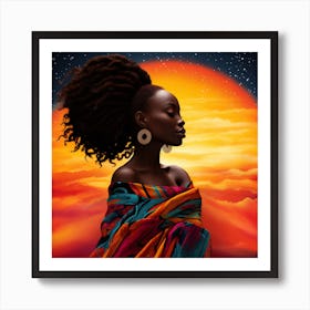 African Woman With Dreadlocks 2 Art Print