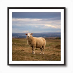 Sheep In Field Art Print