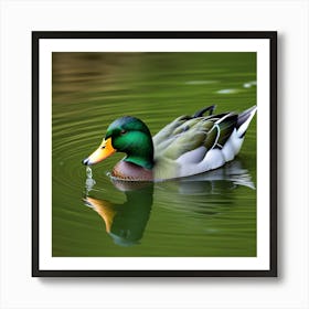 Pato Cabeza Verde Art Print