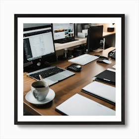 Desk Office Stock Videos & Royalty-Free Footage Art Print