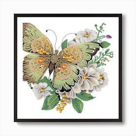 Butterfly And Flowers Stalente Diamond Painting Kits for Adults Butterfly, 5D Special Shape Diamond Art Kits for Beginners, Crystal Rhinestones Diamond Painting for Home Wall Decoration Gift Art Print