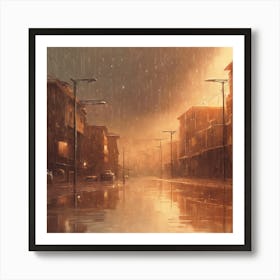 Rainy City Art Print