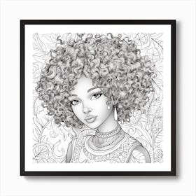 Afro Haired Girl 2 Art Print