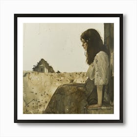 Girl In A Field 1 Art Print