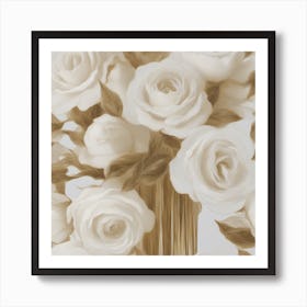 White Roses 1 Art Print