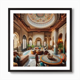 The dining hall in the middle of a traditional Moroccan house 11 Art Print