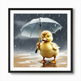 Duck In The Rain 12 Art Print