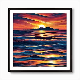 Sunset Over The Ocean 124 Art Print