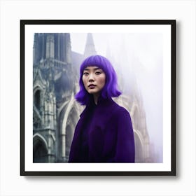 Purple Haired Woman Art Print