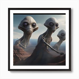 Aliens In The Desert Art Print