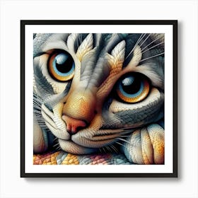 Cat With Blue Eyes 7 Art Print