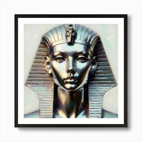 Gloss Brush Painting Sphinx Statue Head 1 Art Print