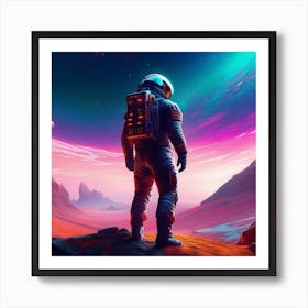 Lonely Astronaut in the Planet 2 Art Print