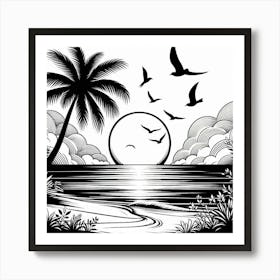 A serene beach 3 Art Print