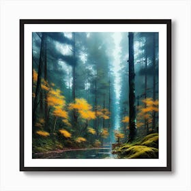 Forest In Autumn 6 Art Print