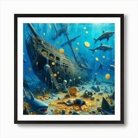 Pirate Ship In The Ocean 2 Art Print