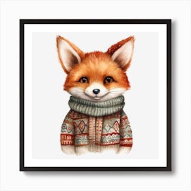 Fox In Sweater 4 Art Print