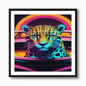 Leopard In A Car 1 Art Print