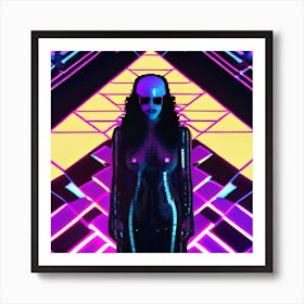 Woman In A Futuristic Outfit Art Print
