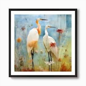 Two Egrets Art Print