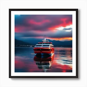 Sunset On A Boat 23 Art Print