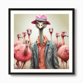 Ostriches 4 Art Print