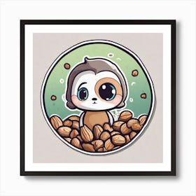 Kawaii Squirrel Art Print