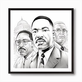 Martin Luther King Jr Coloring Page Art Print