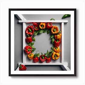 Peppers In A Frame 40 Art Print