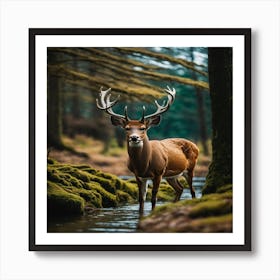 Deer In The Forest Art Print