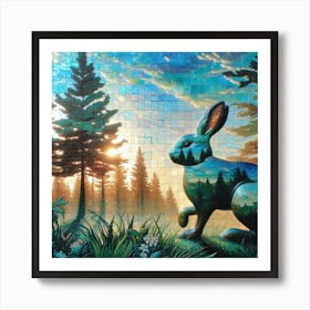 Rabbit In The Woods Art Print