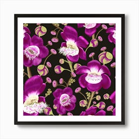 Floral Maximalist Purple Art Print