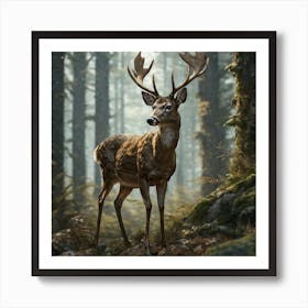 Deer In The Forest 118 Art Print